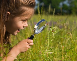 girl exploring the outdoors - great summer fun and learning opportunity