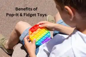 boy playing with pop it fidget toys