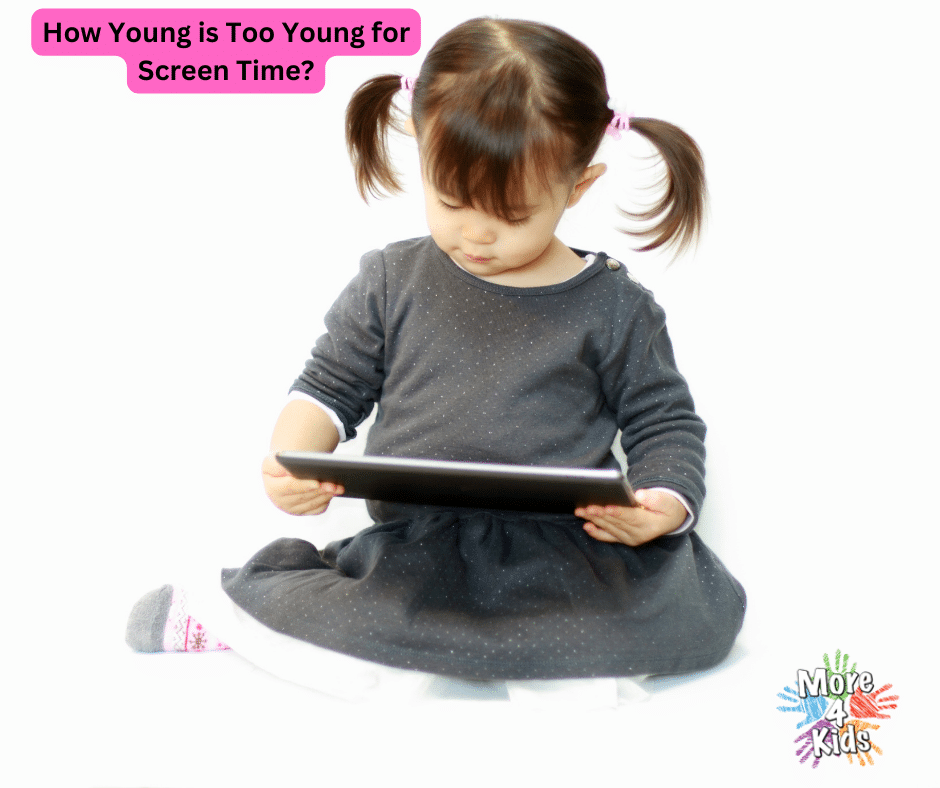 Too much screen time. Young Girl on Tablet