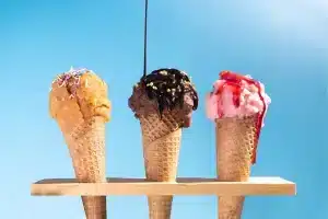 Delicious and flavorable ice cream cones