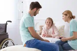parents talking to daughter about cyberbullying